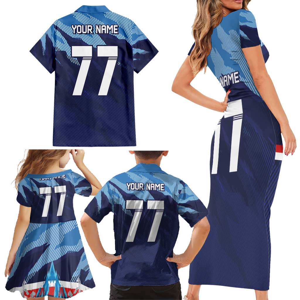 Custom Slovenia Sport Fan Jersey Family Matching Short Sleeve Bodycon Dress and Hawaiian Shirt Broken Ice Style Patterns - Wonder Print Shop