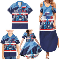 Custom Slovenia Sport Fan Jersey Family Matching Summer Maxi Dress and Hawaiian Shirt Broken Ice Style Patterns - Wonder Print Shop