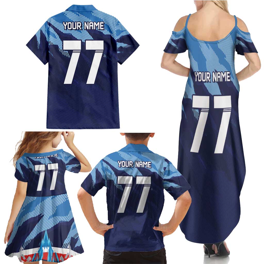 Custom Slovenia Sport Fan Jersey Family Matching Summer Maxi Dress and Hawaiian Shirt Broken Ice Style Patterns - Wonder Print Shop