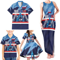 Custom Slovenia Sport Fan Jersey Family Matching Tank Maxi Dress and Hawaiian Shirt Broken Ice Style Patterns - Wonder Print Shop