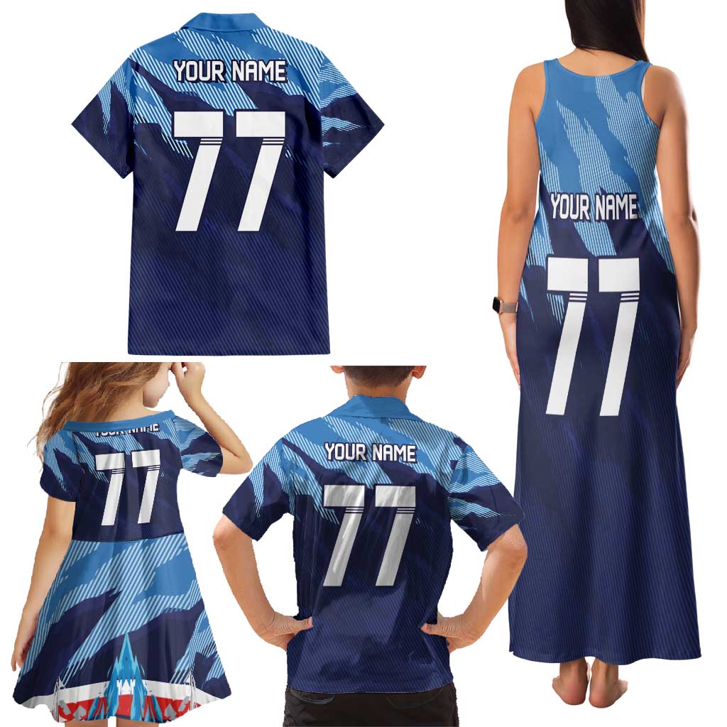 Custom Slovenia Sport Fan Jersey Family Matching Tank Maxi Dress and Hawaiian Shirt Broken Ice Style Patterns - Wonder Print Shop