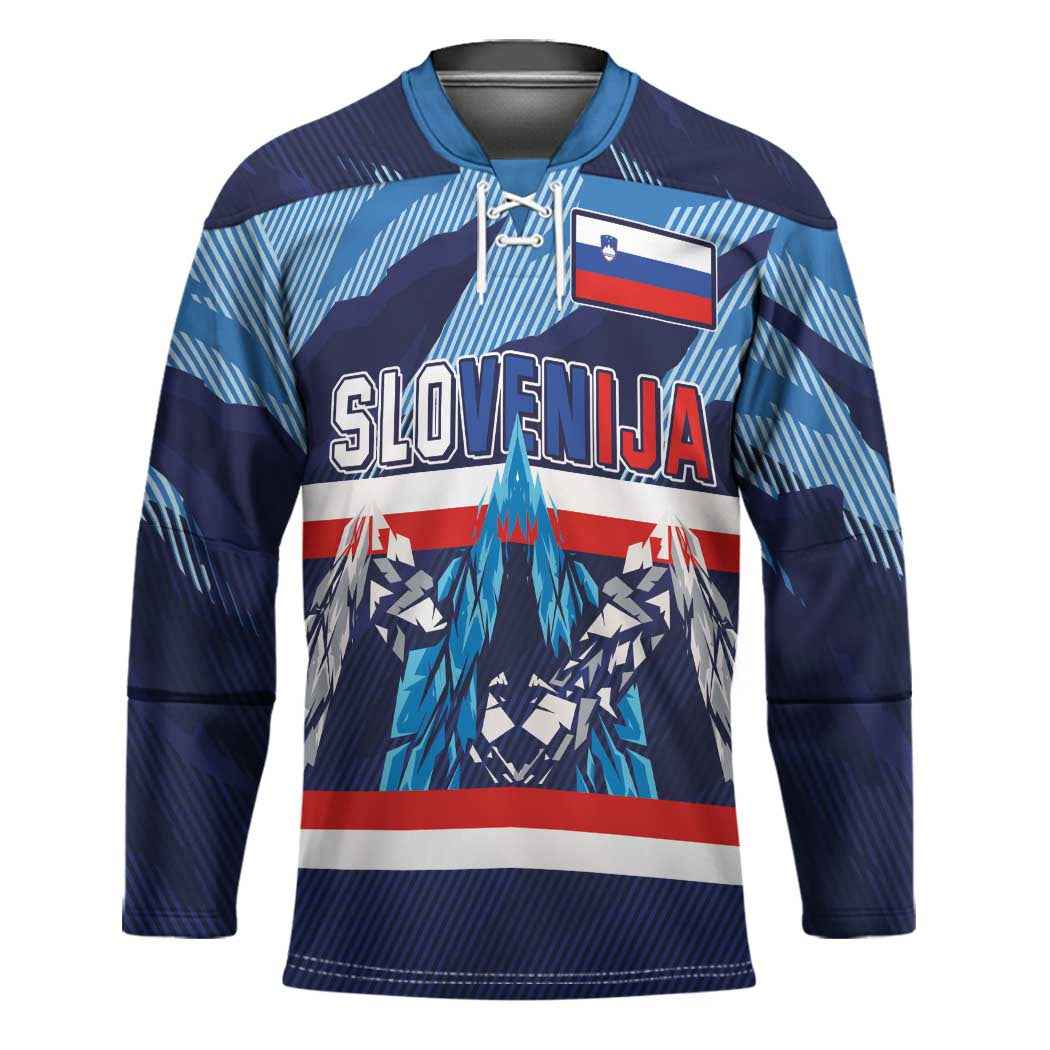 Custom Slovenia Sport Fan Jersey Hockey Jersey Broken Ice Style Patterns - Wonder Print Shop
