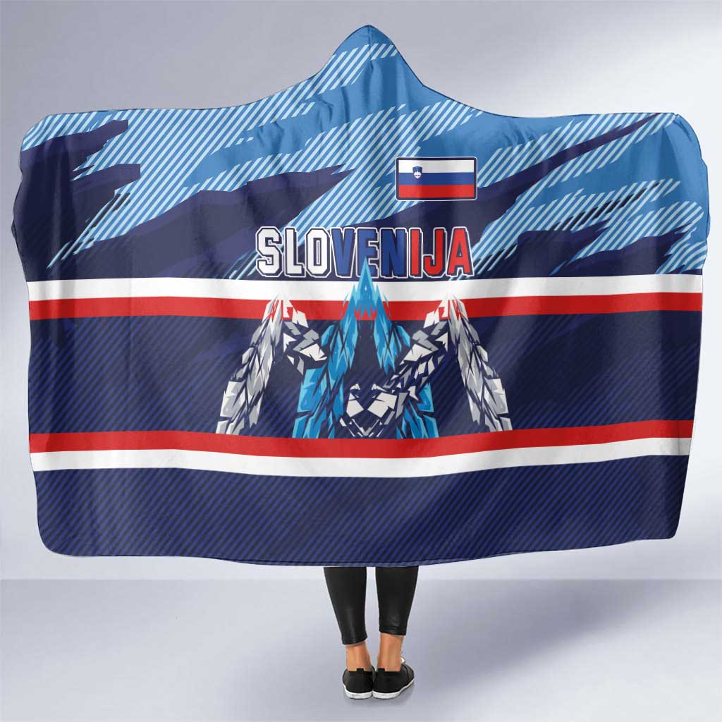 Slovenia Sport Fan Jersey Hooded Blanket Broken Ice Style Patterns - Wonder Print Shop