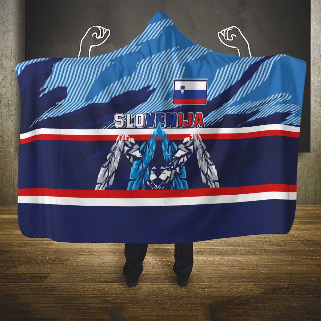 Slovenia Sport Fan Jersey Hooded Blanket Broken Ice Style Patterns - Wonder Print Shop