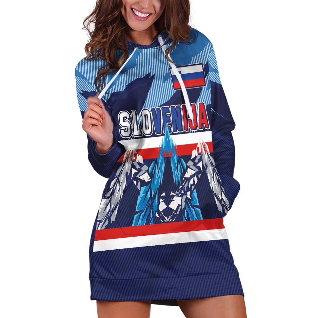 Custom Slovenia Sport Fan Jersey Hoodie Dress Broken Ice Style Patterns - Wonder Print Shop