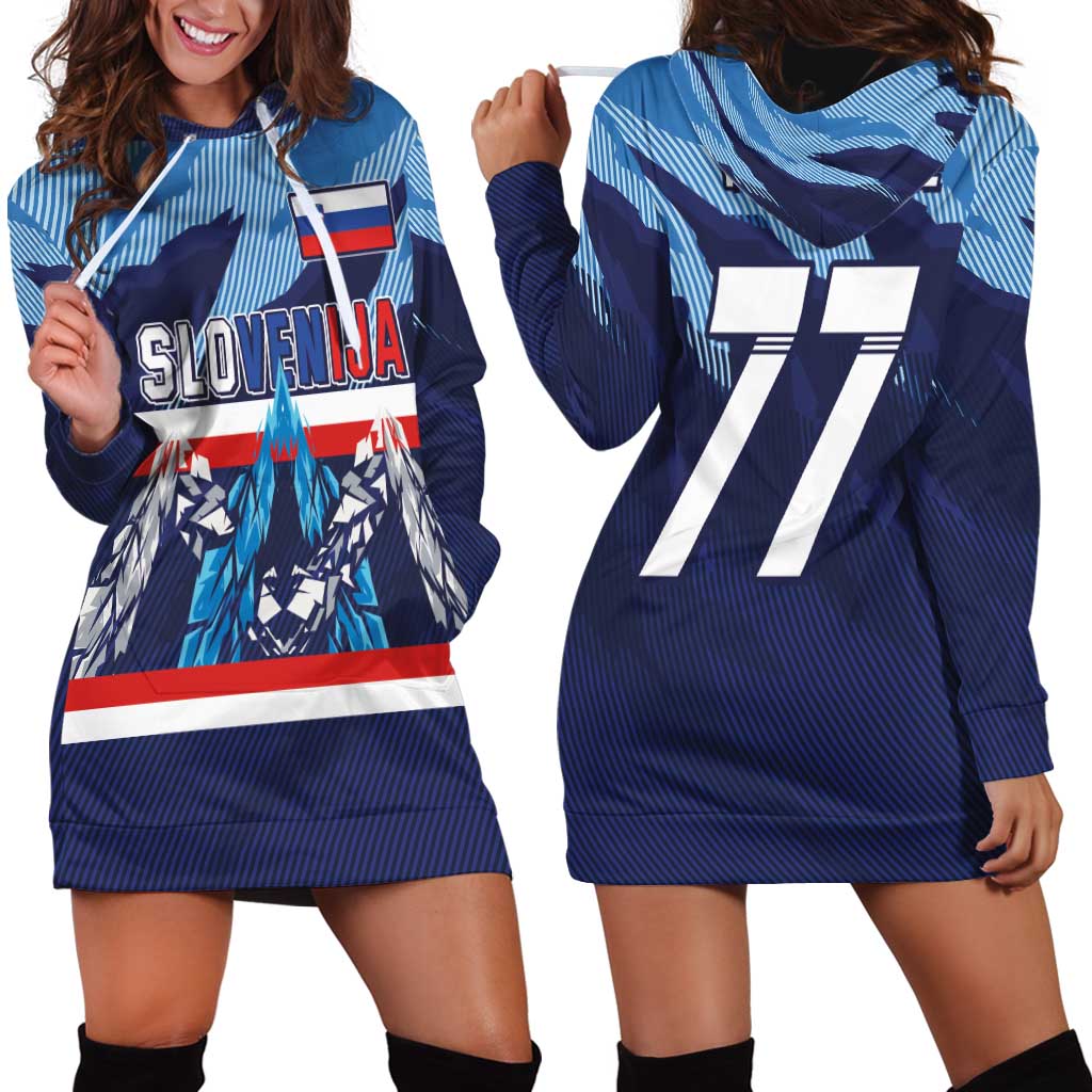 Custom Slovenia Sport Fan Jersey Hoodie Dress Broken Ice Style Patterns - Wonder Print Shop