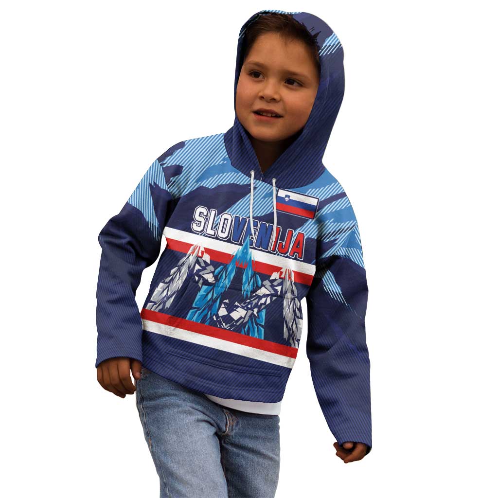 Custom Slovenia Sport Fan Jersey Kid Hoodie Broken Ice Style Patterns - Wonder Print Shop