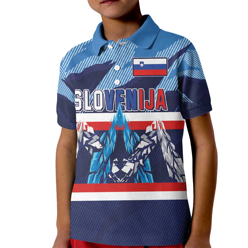 Custom Slovenia Sport Fan Jersey Kid Polo Shirt Broken Ice Style Patterns - Wonder Print Shop