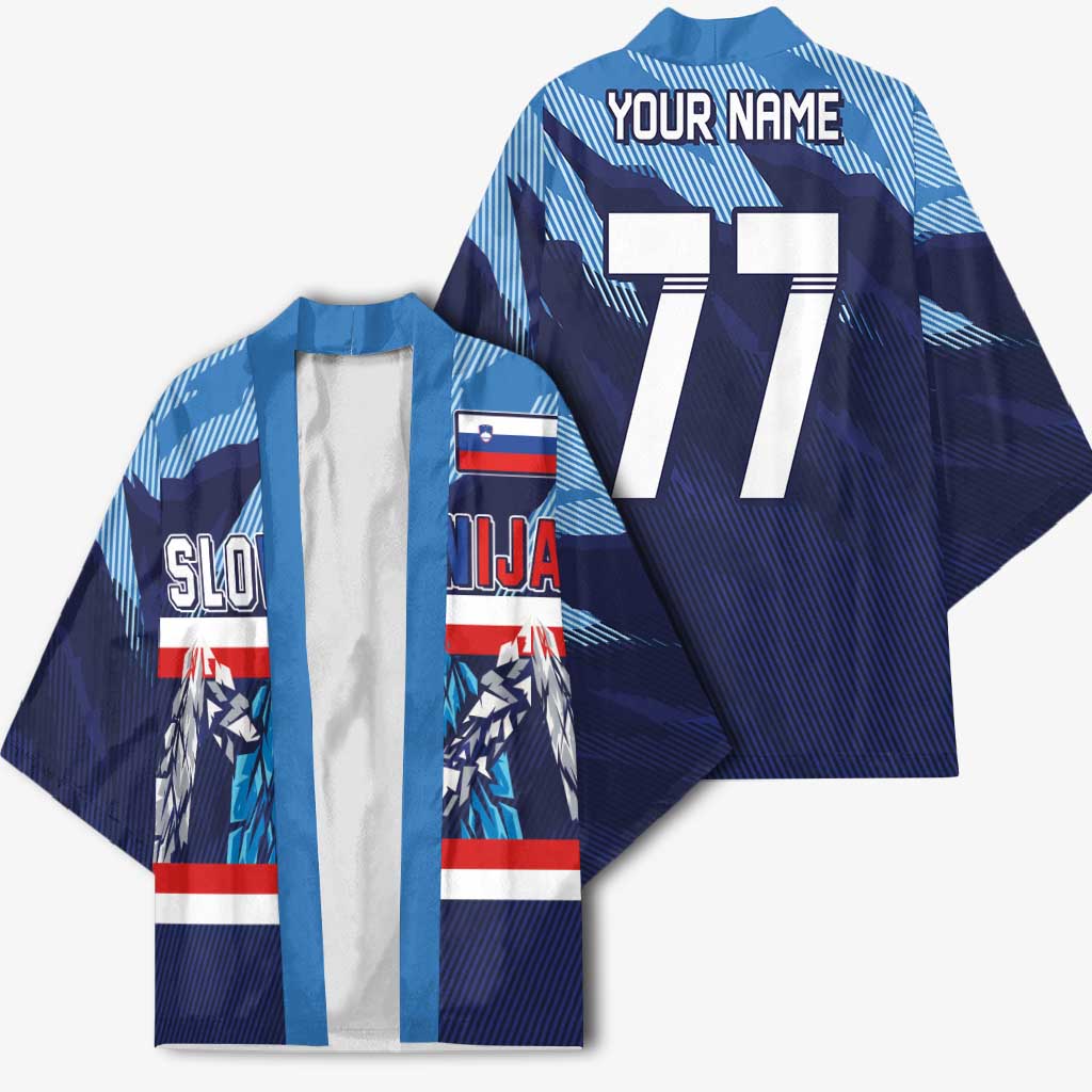 Custom Slovenia Sport Fan Jersey Kimono Broken Ice Style Patterns - Wonder Print Shop