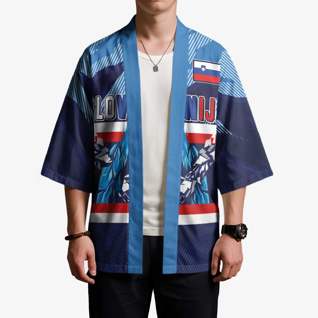 Custom Slovenia Sport Fan Jersey Kimono Broken Ice Style Patterns - Wonder Print Shop
