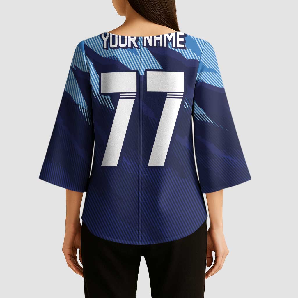 Custom Slovenia Sport Fan Jersey Kimono Sleeve Blouse Broken Ice Style Patterns - Wonder Print Shop
