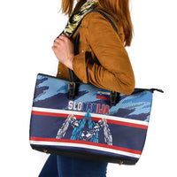 Slovenia Sport Fan Jersey Leather Tote Bag Broken Ice Style Patterns - Wonder Print Shop