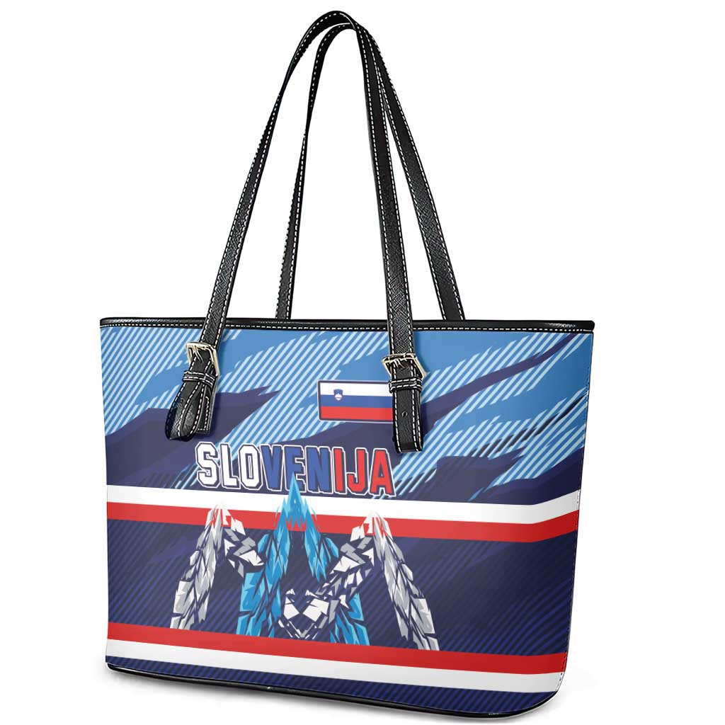 Slovenia Sport Fan Jersey Leather Tote Bag Broken Ice Style Patterns - Wonder Print Shop