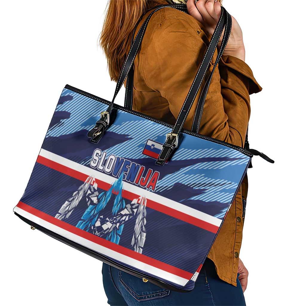 Slovenia Sport Fan Jersey Leather Tote Bag Broken Ice Style Patterns - Wonder Print Shop
