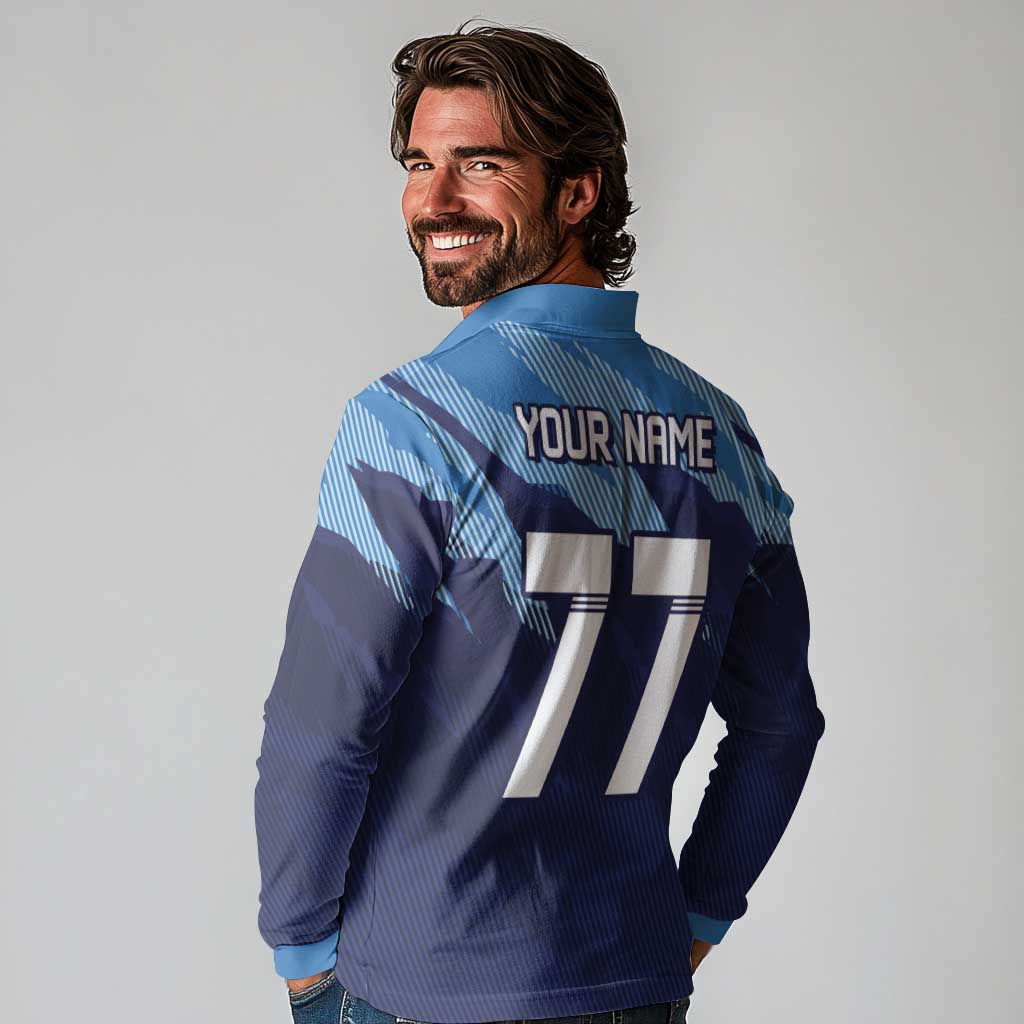 Custom Slovenia Sport Fan Jersey Long Sleeve Polo Shirt Broken Ice Style Patterns - Wonder Print Shop