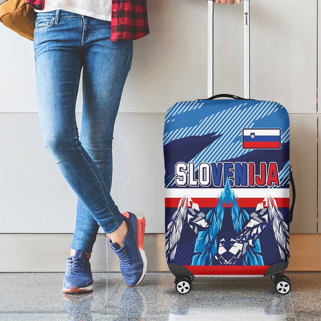 Slovenia Sport Fan Jersey Luggage Cover Broken Ice Style Patterns - Wonder Print Shop