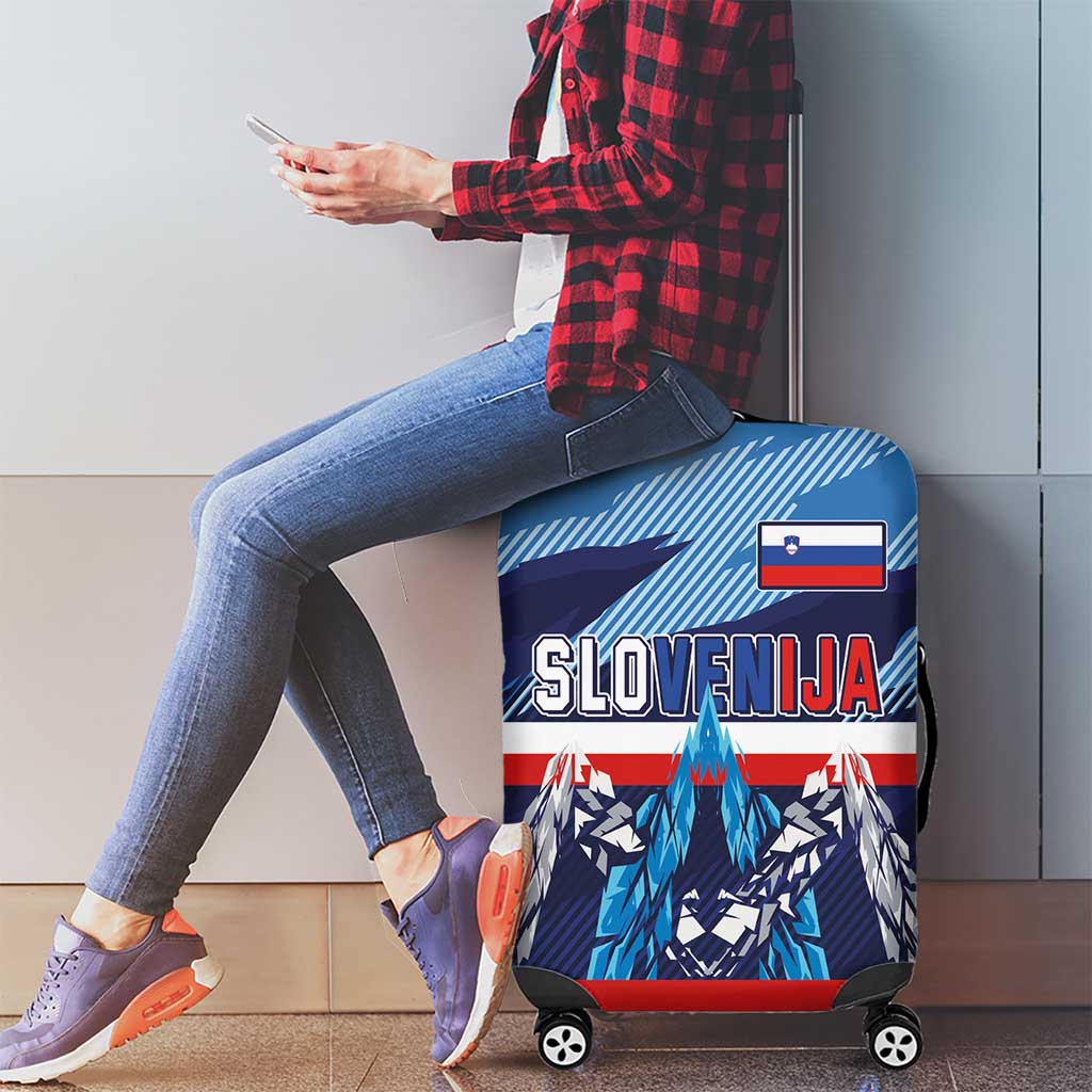 Slovenia Sport Fan Jersey Luggage Cover Broken Ice Style Patterns - Wonder Print Shop