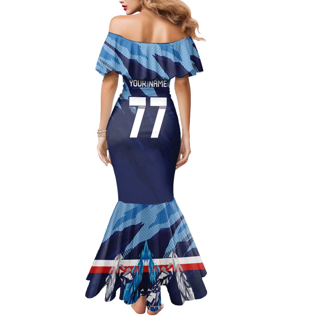 Custom Slovenia Sport Fan Jersey Mermaid Dress Broken Ice Style Patterns - Wonder Print Shop