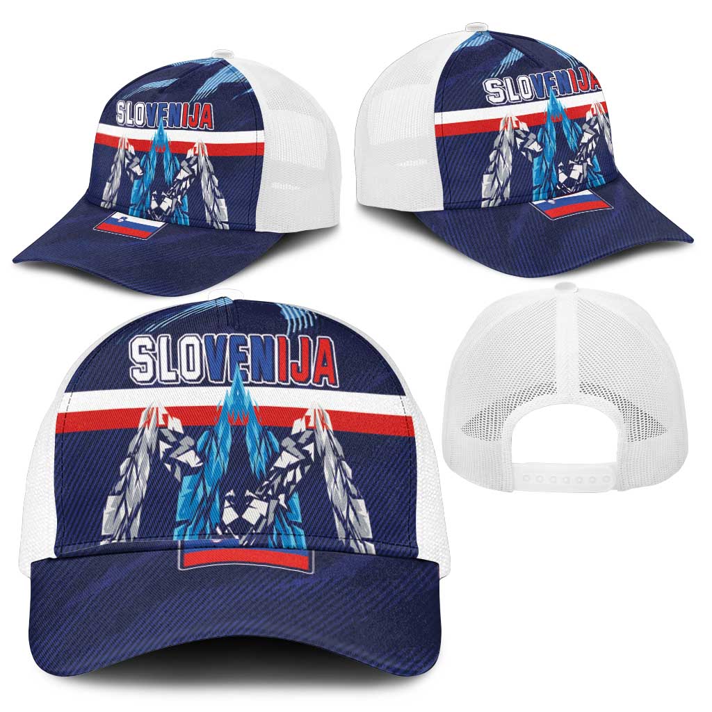 Slovenia Sport Fan Jersey Mesh Trucker Cap Broken Ice Style Patterns - Wonder Print Shop