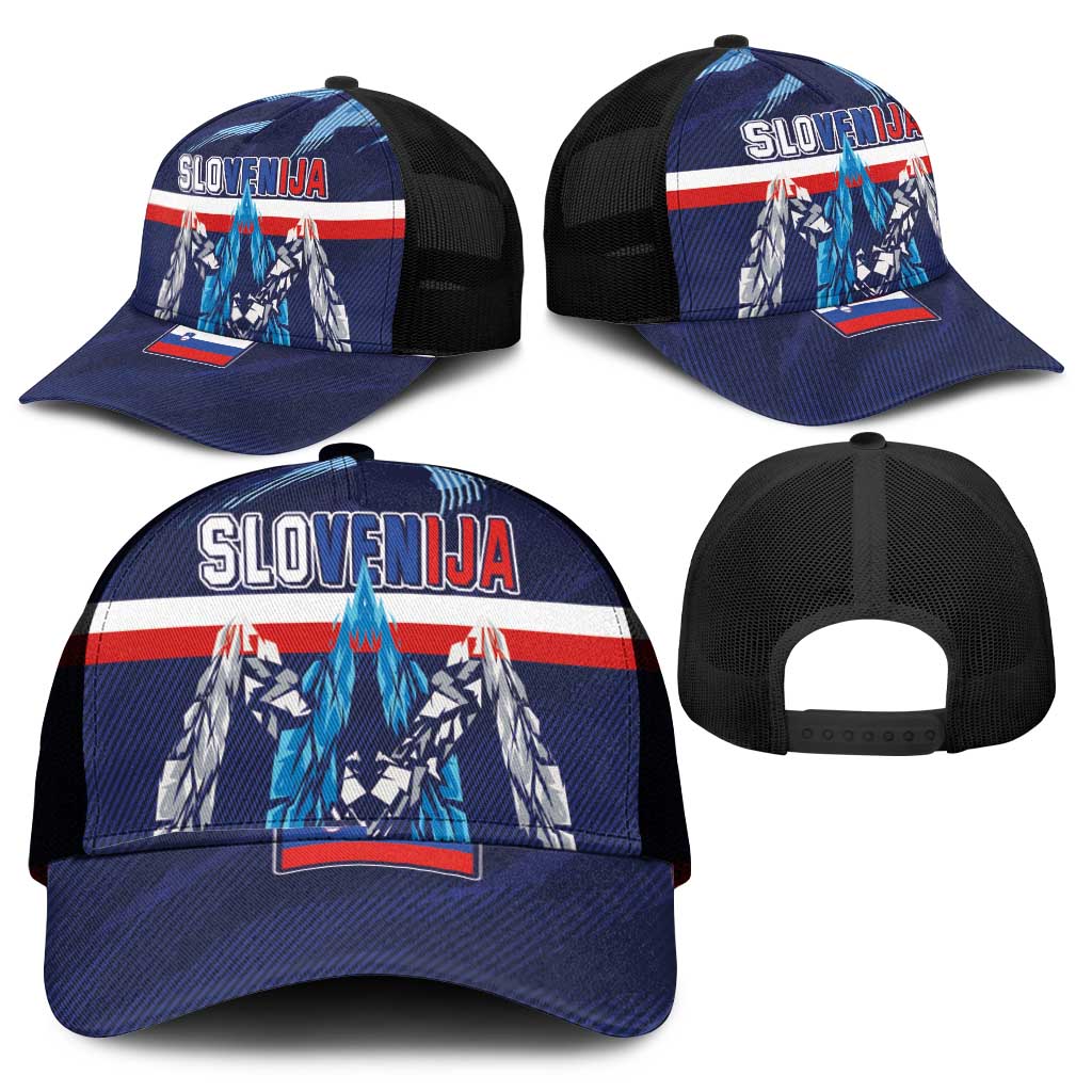 Slovenia Sport Fan Jersey Mesh Trucker Cap Broken Ice Style Patterns - Wonder Print Shop