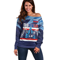 Custom Slovenia Sport Fan Jersey Off Shoulder Sweater Broken Ice Style Patterns - Wonder Print Shop