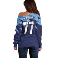 Custom Slovenia Sport Fan Jersey Off Shoulder Sweater Broken Ice Style Patterns - Wonder Print Shop