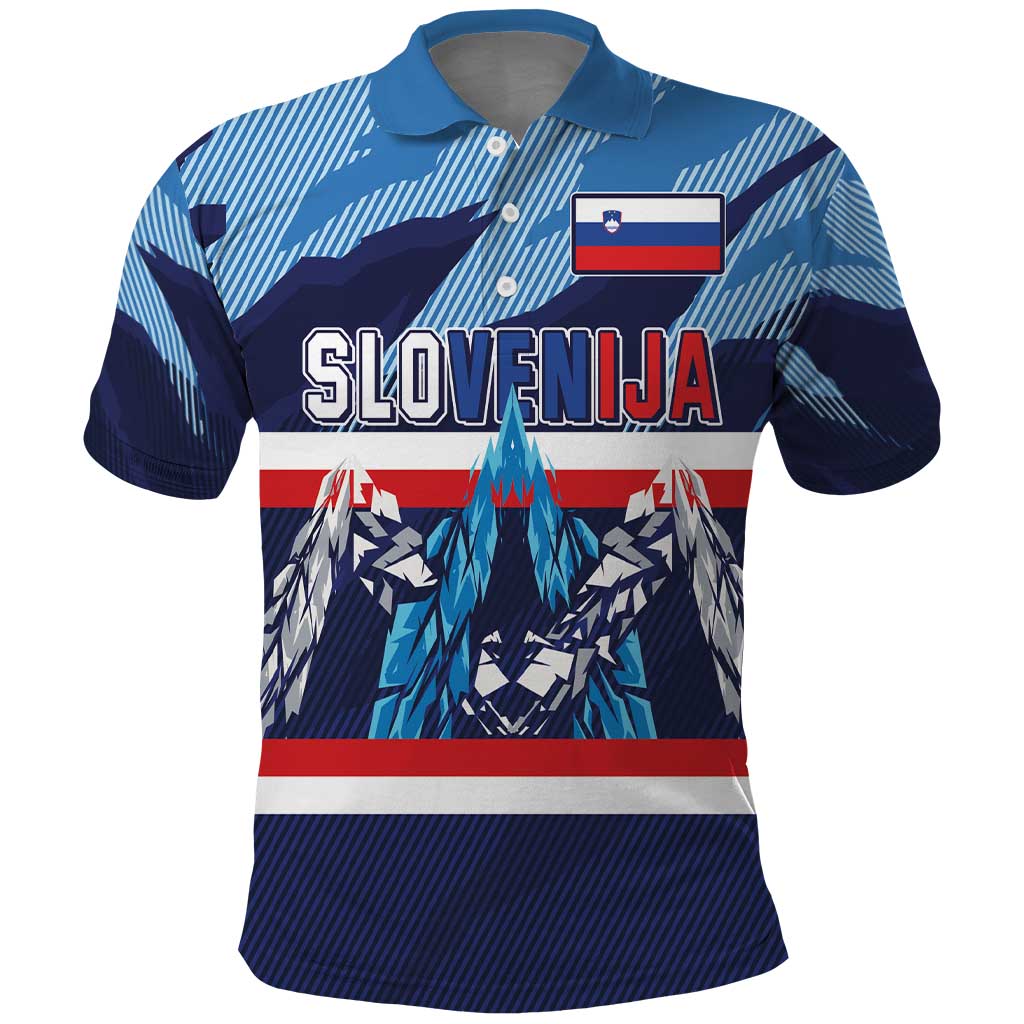 Custom Slovenia Sport Fan Jersey Polo Shirt Broken Ice Style Patterns - Wonder Print Shop