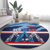 Slovenia Sport Fan Jersey Round Carpet Broken Ice Style Patterns - Wonder Print Shop