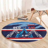 Slovenia Sport Fan Jersey Round Carpet Broken Ice Style Patterns - Wonder Print Shop