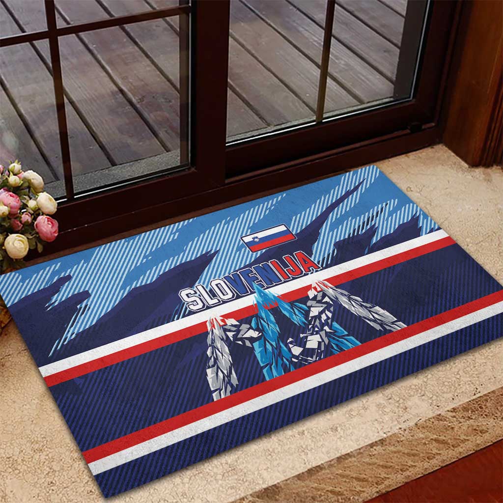 Slovenia Sport Fan Jersey Rubber Doormat Broken Ice Style Patterns - Wonder Print Shop