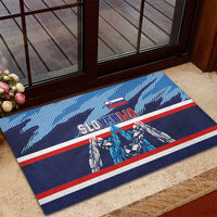 Slovenia Sport Fan Jersey Rubber Doormat Broken Ice Style Patterns - Wonder Print Shop