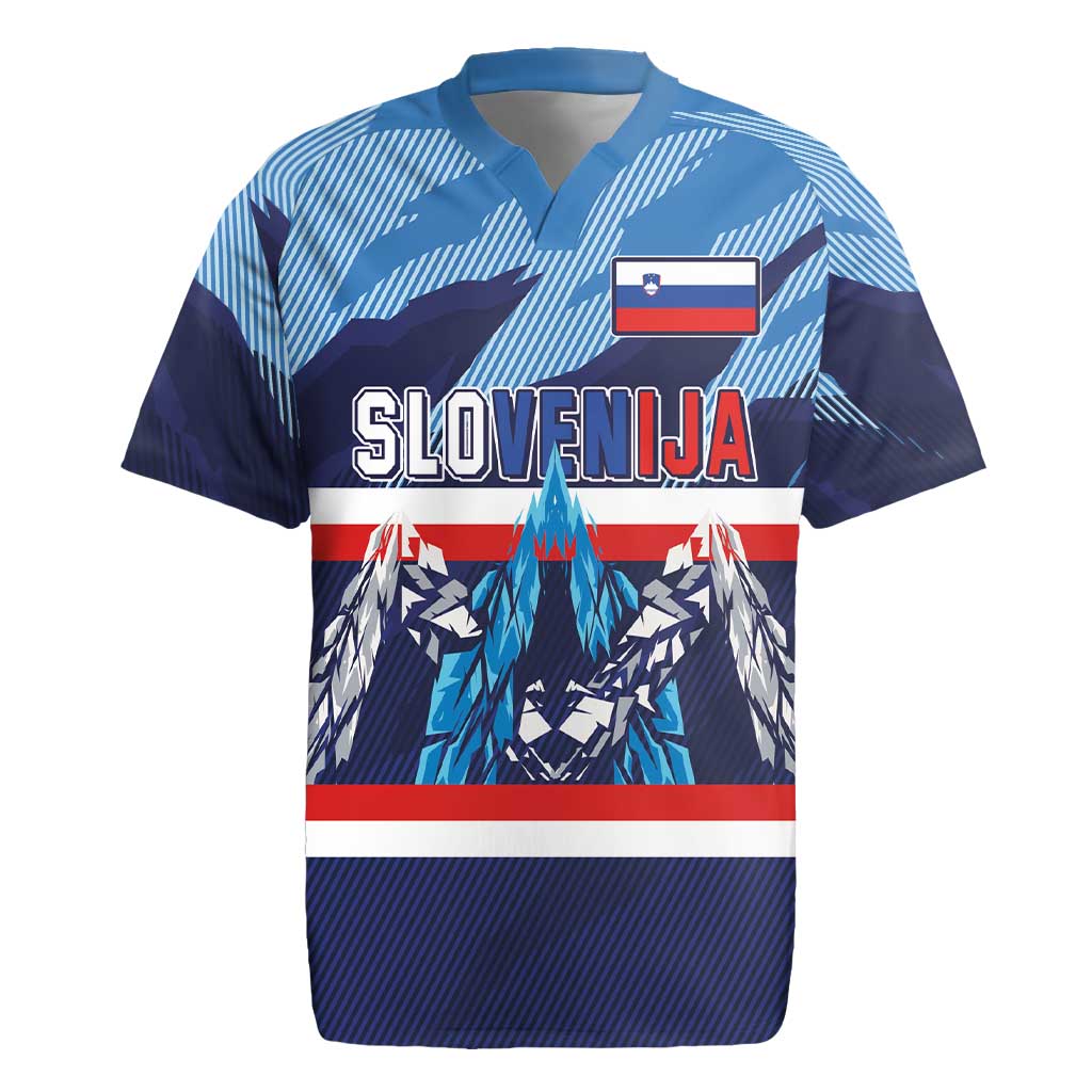 Custom Slovenia Sport Fan Jersey Rugby Jersey Broken Ice Style Patterns - Wonder Print Shop