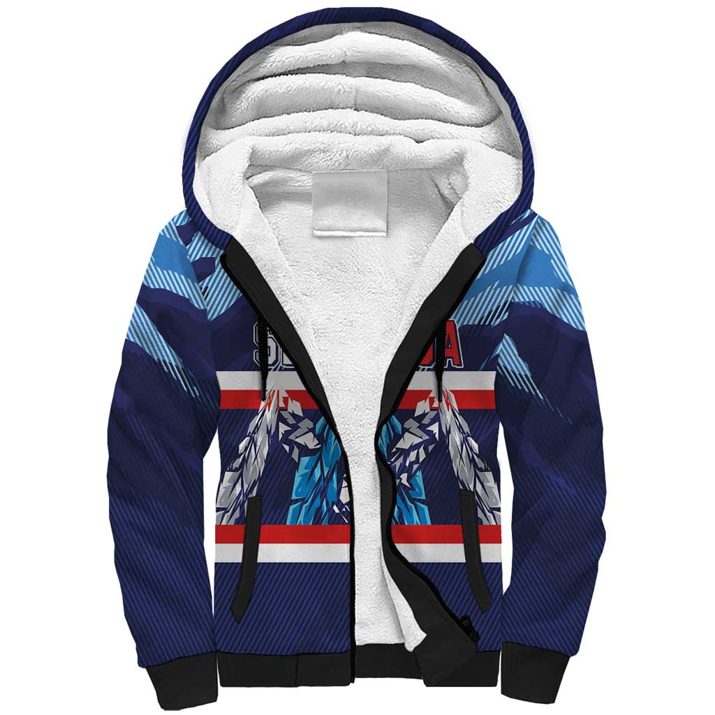 Custom Slovenia Sport Fan Jersey Sherpa Hoodie Broken Ice Style Patterns - Wonder Print Shop