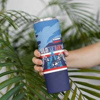 Custom Slovenia Sport Fan Jersey Skinny Tumbler Broken Ice Style Patterns - Wonder Print Shop