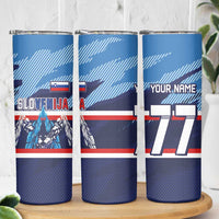 Custom Slovenia Sport Fan Jersey Skinny Tumbler Broken Ice Style Patterns - Wonder Print Shop