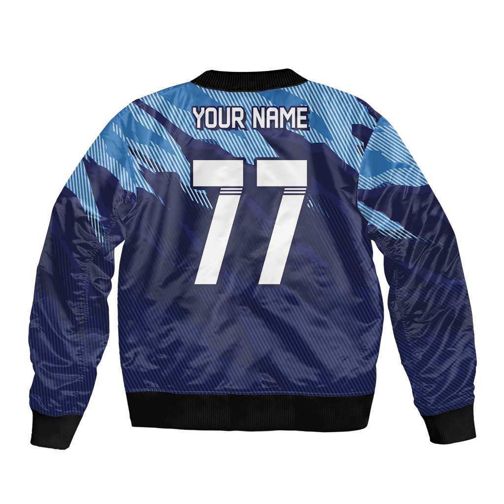 Custom Slovenia Sport Fan Jersey Sleeve Zip Bomber Jacket Broken Ice Style Patterns - Wonder Print Shop