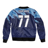 Custom Slovenia Sport Fan Jersey Sleeve Zip Bomber Jacket Broken Ice Style Patterns - Wonder Print Shop