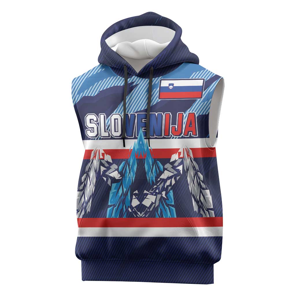 Custom Slovenia Sport Fan Jersey Sleeveless Hoodie Broken Ice Style Patterns - Wonder Print Shop