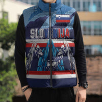 Custom Slovenia Sport Fan Jersey Sleeveless Puffer Jacket Broken Ice Style Patterns - Wonder Print Shop