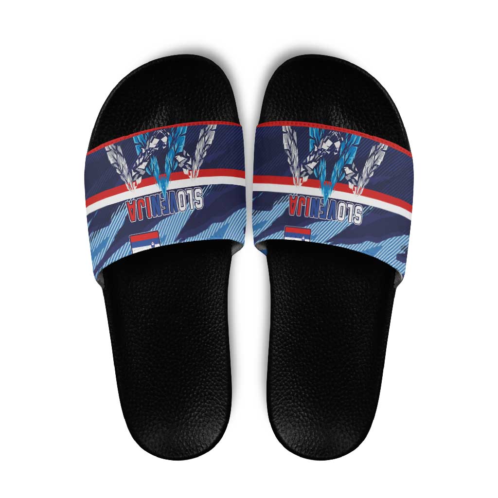 Slovenia Sport Fan Jersey Slide Sandals Broken Ice Style Patterns - Wonder Print Shop