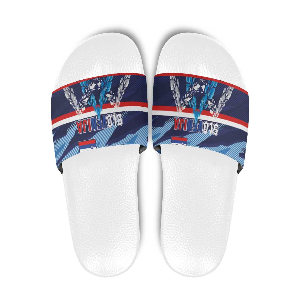 Slovenia Sport Fan Jersey Slide Sandals Broken Ice Style Patterns - Wonder Print Shop