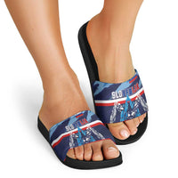 Slovenia Sport Fan Jersey Slide Sandals Broken Ice Style Patterns - Wonder Print Shop