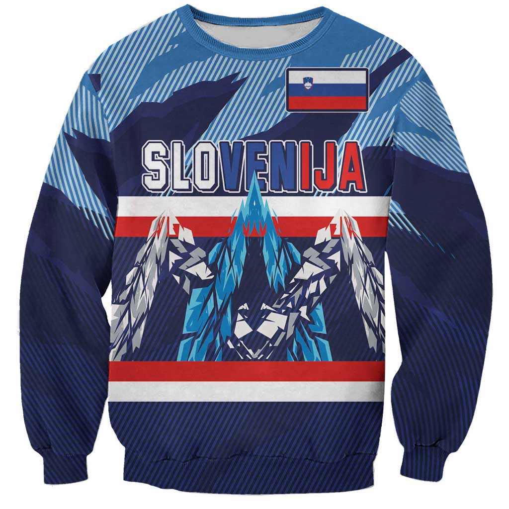 Custom Slovenia Sport Fan Jersey Sweatshirt Broken Ice Style Patterns - Wonder Print Shop