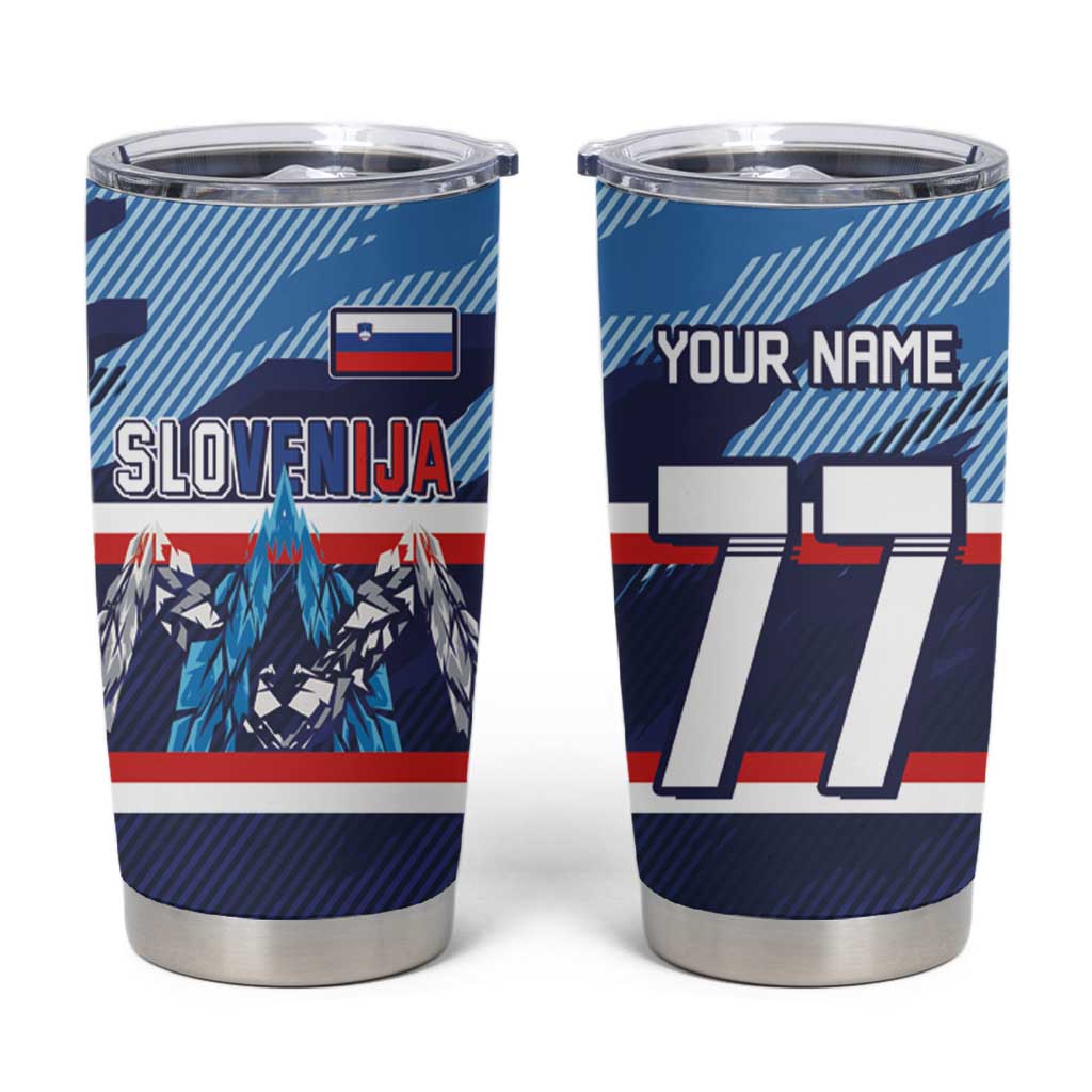 Custom Slovenia Sport Fan Jersey Tumbler Cup Broken Ice Style Patterns - Wonder Print Shop