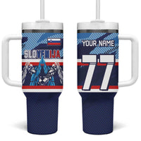 Custom Slovenia Sport Fan Jersey Tumbler With Handle Broken Ice Style Patterns - Wonder Print Shop