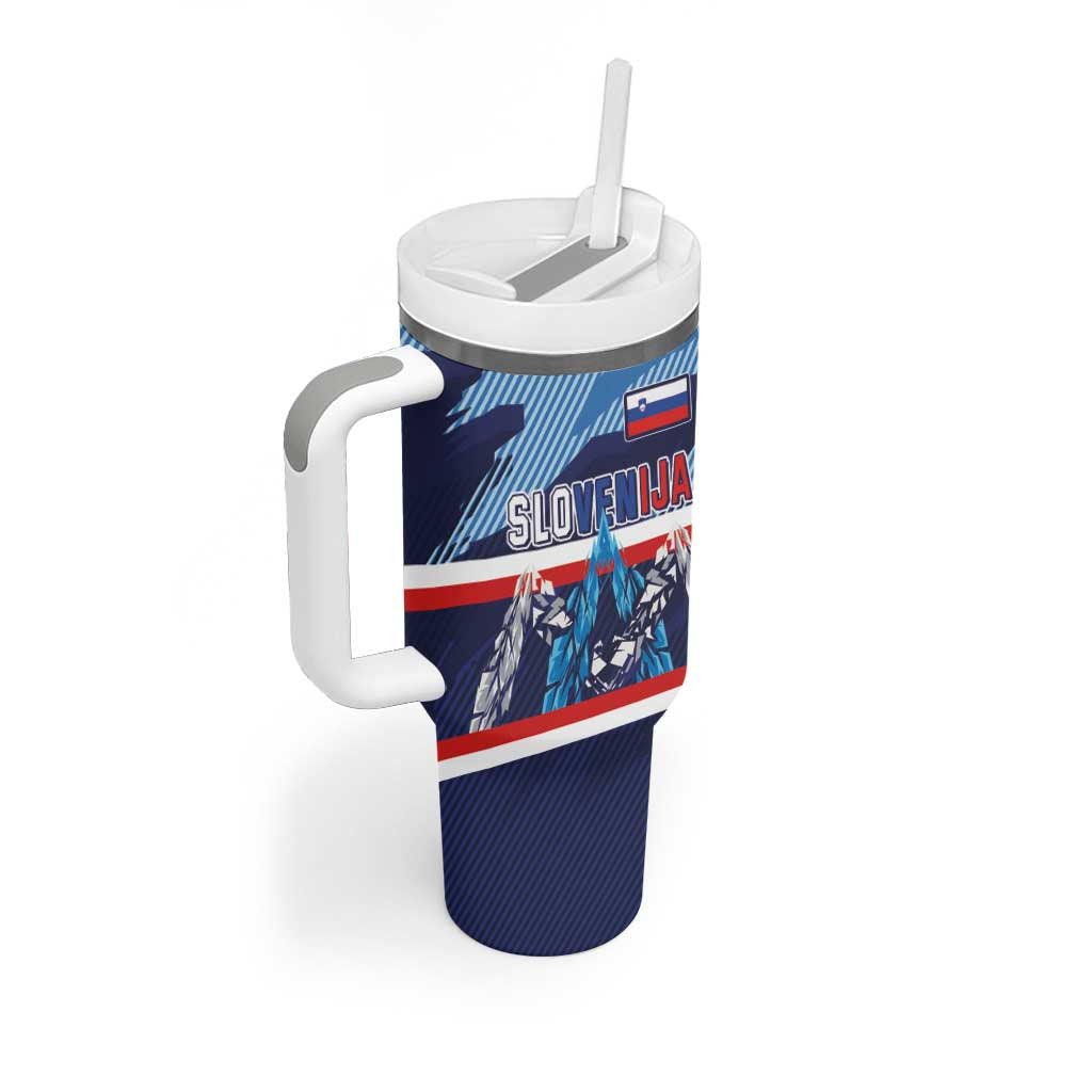 Custom Slovenia Sport Fan Jersey Tumbler With Handle Broken Ice Style Patterns - Wonder Print Shop