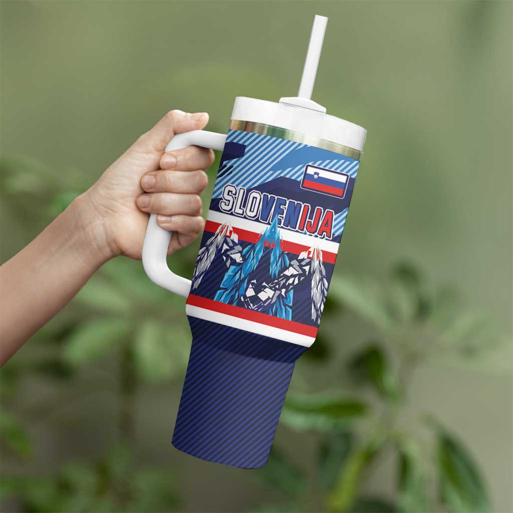 Custom Slovenia Sport Fan Jersey Tumbler With Handle Broken Ice Style Patterns - Wonder Print Shop