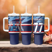 Custom Slovenia Sport Fan Jersey Tumbler With Handle Broken Ice Style Patterns - Wonder Print Shop
