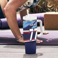 Custom Slovenia Sport Fan Jersey Tumbler With Handle Broken Ice Style Patterns - Wonder Print Shop