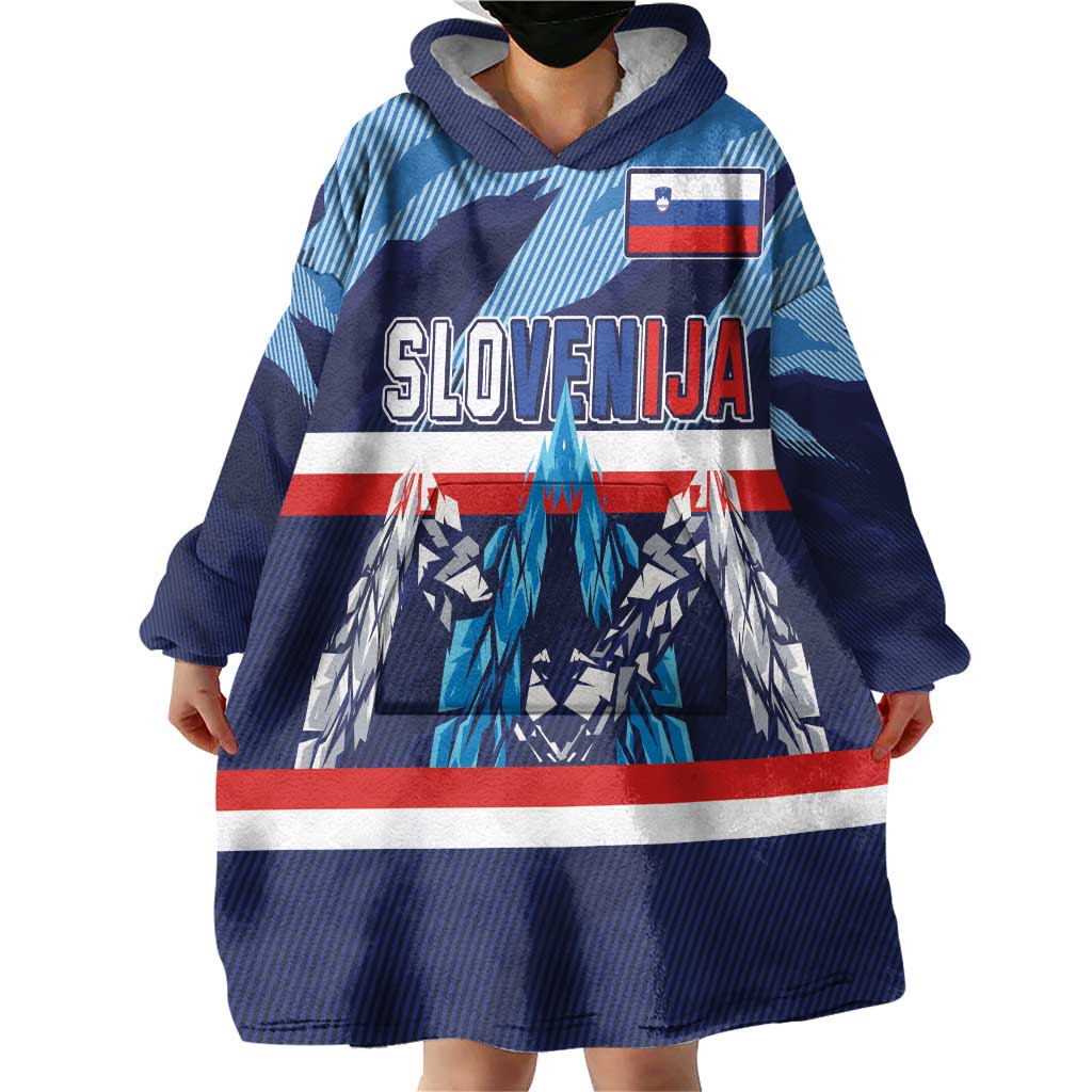 Custom Slovenia Sport Fan Jersey Wearable Blanket Hoodie Broken Ice Style Patterns - Wonder Print Shop